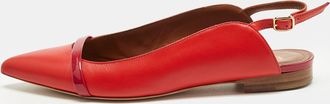 Malone Souliers X Roy Luwolt Red Leather Marion Luwolt Flat Slingback Sandals