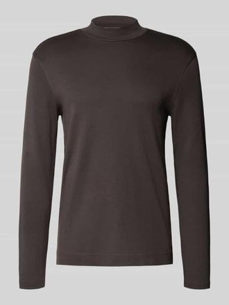 Christian Berg Longsleeve mit Stehkragen in Anthrazit, Größe 3XL