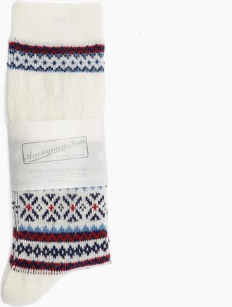 Anonymous Ism Mens Anonymous Ism Snow Links JQ Crew Mens Off White Socks - Multi - Size: 9.5/13/12.5/12/11.5/11/9/16/15.5/15/14.5/14/13.5/10.5/10