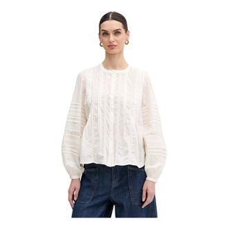 Mos Mosh MOS Mosh, Dames, Blouses & Shirts, Beige, Maat: S Katoen