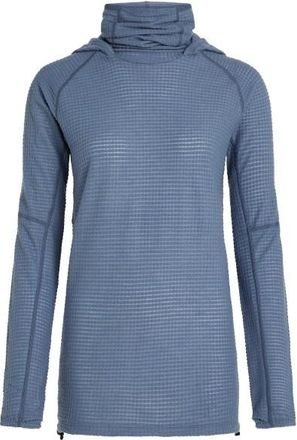 Icebreaker Merino 400 Realfleece Grid Blackridge Merinohoodie f&uuml;r Damen | grau/blau