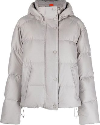 Ralph Lauren detachable-hood puffer jacket - women - Nylon/Cotton/Nylon/Duck Feathers/Cotton - M - Grey