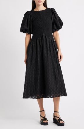 Ciebon Tahia Textured Midi Dress in Black at Nordstrom, Size Medium