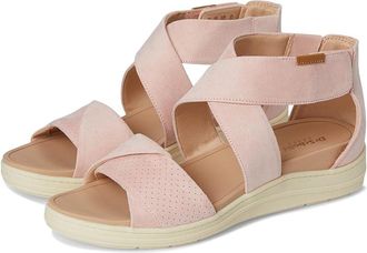 Dr. Scholls Time Fun Sandal Womens Wedge Shoes Blush Pink Fabric : 7.5 M, Leather/Rubber