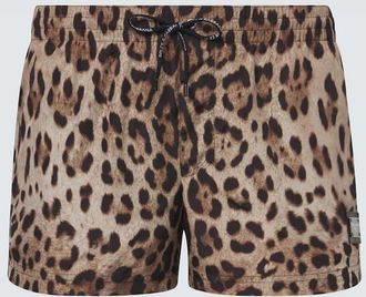 Dolce & Gabbana Leopard-print swim trunks