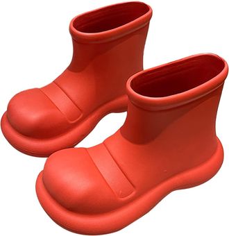 Generic Rain Shoes For Women Waterproof, Rain Boots For Women Comfortable Waterproof Boots Slip-On Ankle School Office Rain Wellies Outdoor Garden Festival Bo