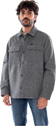 Lee Wollen overshirt - Heren - Overhemden - Grijs - Maat: L Wol