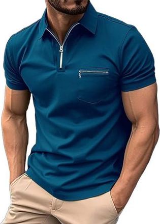 T-shirt Henley Homme Tee Shirt Homme Col Henley - T-Shirt Basique Manches Courtes Avec Boutons - Haut Décontracté Col Boutonné Casual