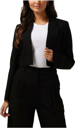 Co'Couture Zwarte Crop Blazer - Dames - Blazers - Zwart - L - Polyester - Jassen