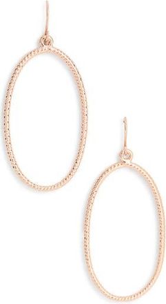 Karine Sultan Minimalist Oval Twist Drop Earrings in Rose Gold at Nordstrom Rack