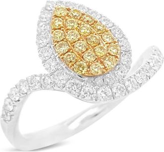 HYT Jewelry 18K gold and platinum yellow and white diamond ring - women - Platinum/18kt Gold/Diamond - 6 1/4