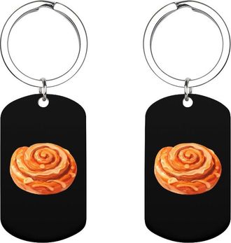 Generic Cinnamon Rolls Pastry Cute Keychain Fashion Car Keyring with Graphic Pendant for Wallet Backpack Bag