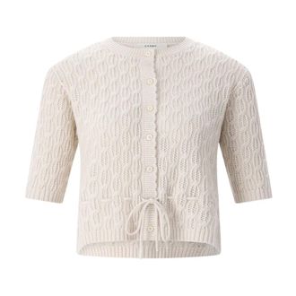 Frame Denim Cardigans, female, Beige, Size: XS Short-Sleeve Cardigan