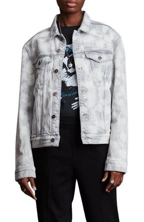 AllSaints Jupp Stretch Cotton Denim Jacket in Bleached Grey at Nordstrom, Size Medium