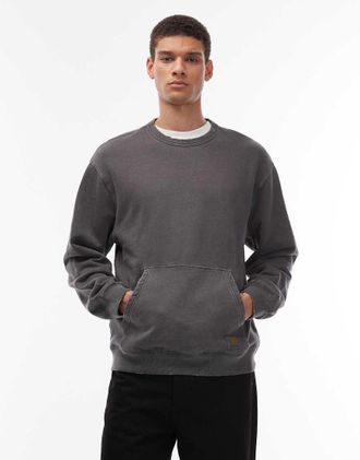 Carhartt Work in Progress Torian - Felpa stile pullover oversize nero slavato