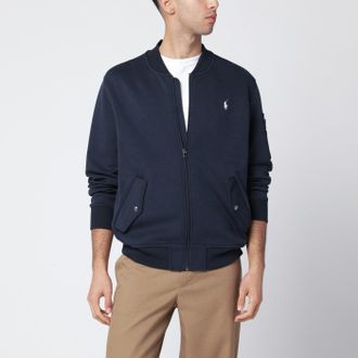 Polo Ralph Lauren Felpa con zip blu navy in misto cotone