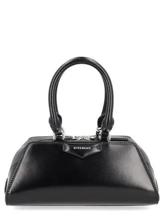 Givenchy Womens Antigona East-West Mini Bag Black Calf Leather Shoulder