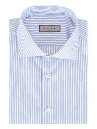 Canali Gestreept overhemd - Wit