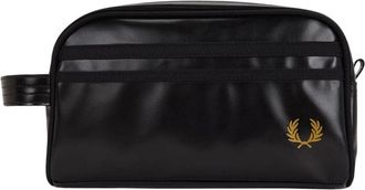 Fred Perry Toiletry Bag L7311 774 - Heren - Toilettassen - Zwart - ONE Size - Leer - Tassen