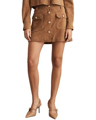 Reiss Connie Leather Mini Skirt