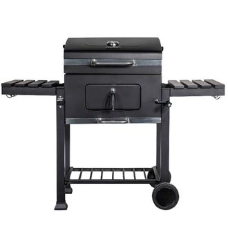 George Foreman XL Charcoal Barbecue with Integrated Temperature Gauge GFCSBBQXL in Black