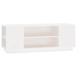 vidaXL Vidaxl - Mueble De Tv Madera Maciza De Pino Blanco 110x35x40,5 Cm