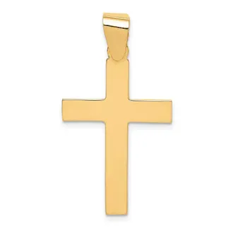 Diamond2Deal 14k Yellow Gold Polished Cross Pendant