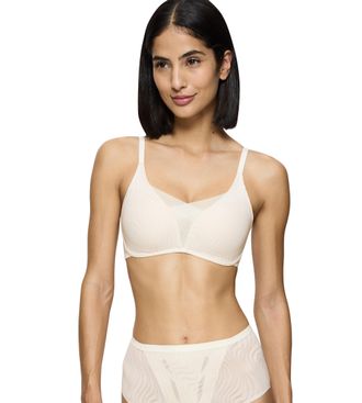 Triumph B&uuml;gelloser BH TRIUMPH Shape Smart Ellipse, Damen, Gr. 1, N-Gr, weiss (ecru wei&szlig;), Microtouch, Obermaterial: 48% Polyamid, 27% Polyester, 25% Elasthan,