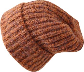 Generic Womens Vintage Knitted Bobble Hat UK Adult Stylish Casua Hat Rolled Headband Hats Warm Knitted Cap Plush Velvet Cap Unisex Casual Warm Outdoor Windpro