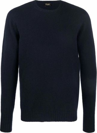 Drumohr Navy Blauwe Cashmere Trui - Heren - Cashmere truien - Blauw - XL - Kasjmier - Truien & Vesten