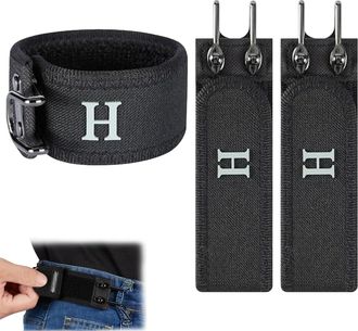 Generic Tactical Metal Hook Elastic Belt-Buckleless Belt Hook,Unisex Buckle-Less Invisible Waist Belts, Gift for Men Women (Black*2)