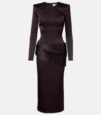Alex Perry Draped satin cr&ecirc;pe cocktail dress