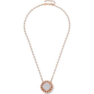Mindi Mond Floating All Diamond Pendant Necklace in 18K Rose Gold at Nordstrom, Size 17