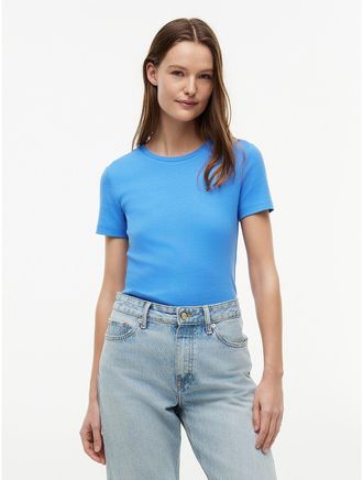 Tommy Hilfiger Womens Crewneck Favorite T-Shirt - Blue - XXL