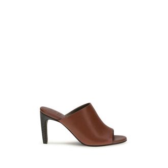 Brunello Cucinelli Brown Calf Leather Bos Taurus Womens Sandals