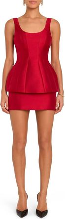 Amanda Uprichard Empire Mini Dress In Scarlett