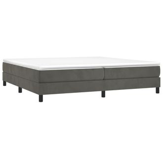 vidaXL Cama Box Spring Con Colch&oacute;n Terciopelo Gris Oscuro 200x200 Cm Vidaxl