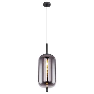 Netlighting Blacky Slim Pendant Ceiling Light Black Glass Shade 1x E27