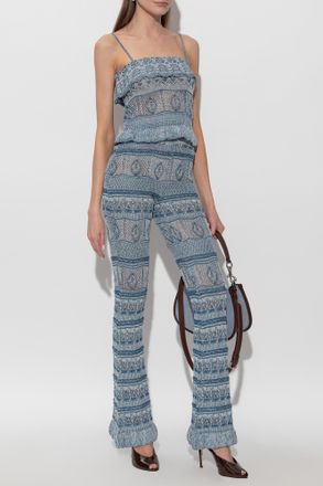 Etro Trousers With Flared Legs, Womens, Blue