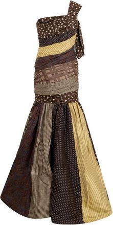 Moschino Mermaid Patchwork Jurk - Dames - Avondkleed - Veelkleurig - S - Polyester - Kleedjes