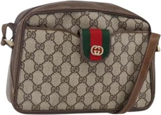 Gucci Pre-owned Cross Body Bags, female, Beige, Size: ONE SIZE Pre-owned Canvas Cross Body Bag