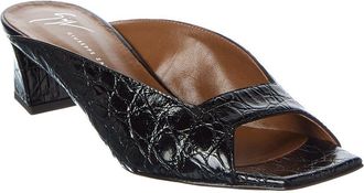 Giuseppe Zanotti Mya 45 Croc-Embossed Leather Sandal