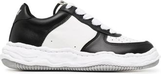 Miharayasuhiro Zwart/Wit Leren Lage Sneaker - Heren - Sneakers - Veelkleurig - 42 EU - Schoenen