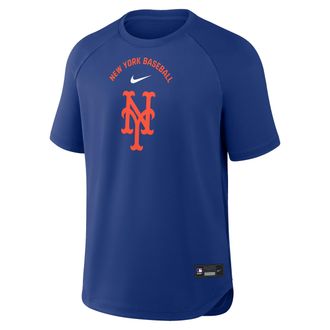 Nike New York Mets Authentic Collection Batting Practice Pregame Nike Mens Dri-FIT MLB Top in Blue | 04HG11TUNME-7DX