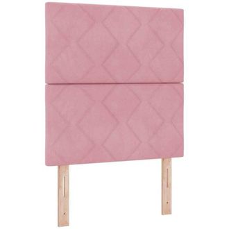 vidaXL Box Spring Bed with Mattress Pink 80 x 200 cm Fabric vidaXL