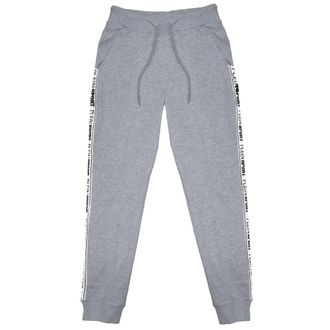 Plein Sport Mens Branded Tape Grey Sweattpants Cotton - Size X-Large