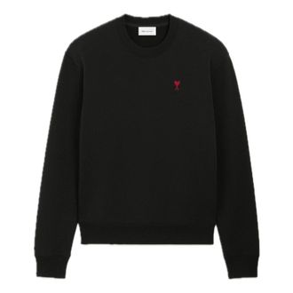 Ami Small Heart Logo Sweatshirt Black BFUSW035-730-001