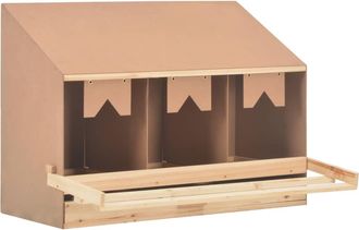 vidaXL Ponedero Para Gallinas 4 Compartimentos Madera Pino 93x40x65 Cm Vidaxl