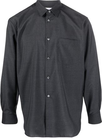 Comme Des Gar&ccedil;ons long-sleeve wool shirt - men - Wool - M - Grey