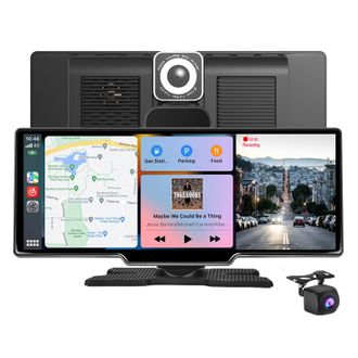 OEM C&aacute;mara De Salpicadero Para Coche Con Tarjeta Sd De 128 Gb, Carplay, Android Auto, Doble Lente Frontal Y Trasera, C&aacute;mara De Marcha Atr&aacute;s Resistente Al 